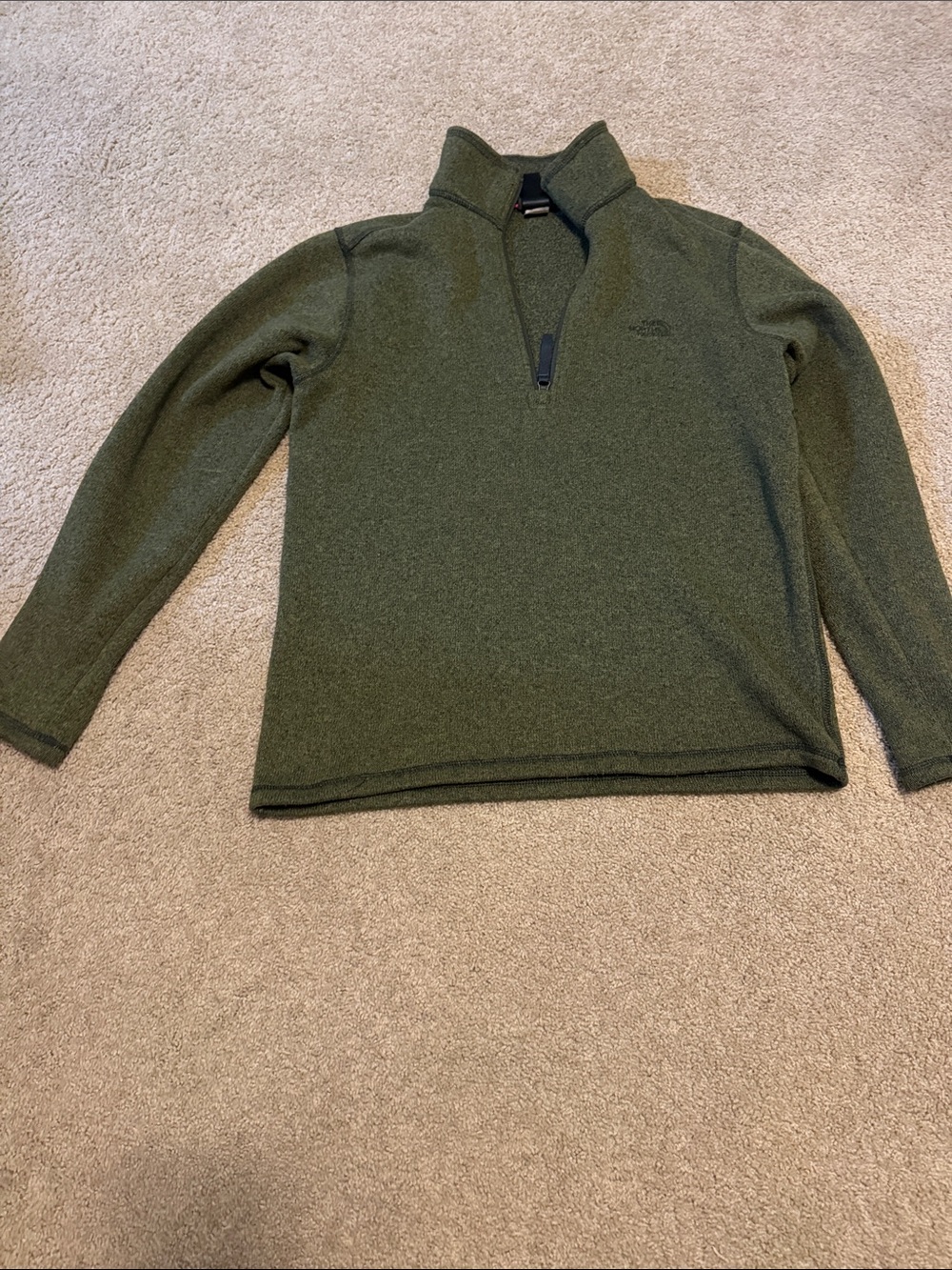 The North Face Men's Olive Green Quarter-Zip Sweater